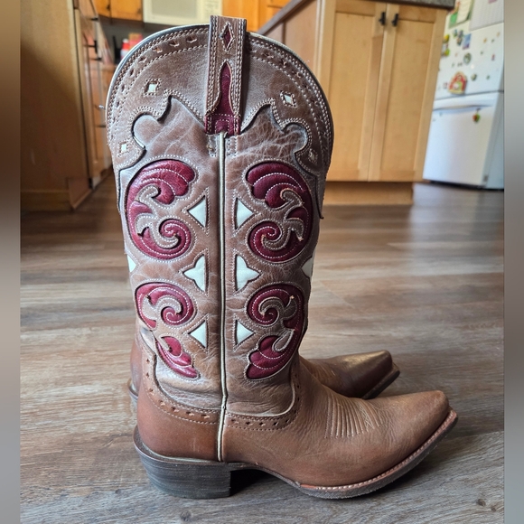Ariat Madrina Macchito Snip Toe Leather Western Cowboy Boots Festival Wear 8B - Picture 7 of 13